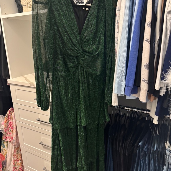 Metallic Long Sleeve Tiered Dress - Picture 4 of 7